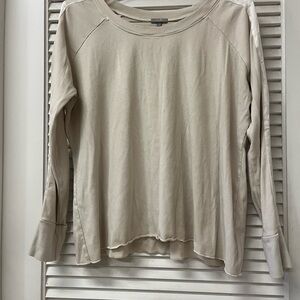 PjHARLOW✨xs✨Women's Cream Long Sleeve Top ribbed GABBY